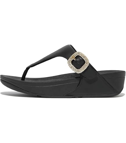 Amazon.com | FitFlop Women's Twiss Crystal Toe-Post Sandal, Black